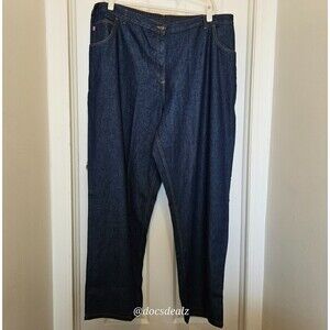 Woman Within Jeans partial elastic waist Dark Wash Women's Size 30T